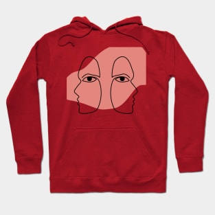 Abstract faces twins. Hoodie